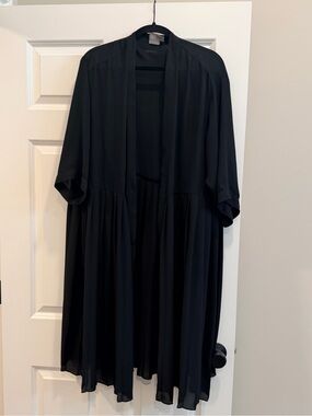 ASOS Black Flowing Sheer Pleared Open-Front Women's Cardigan/Jacket